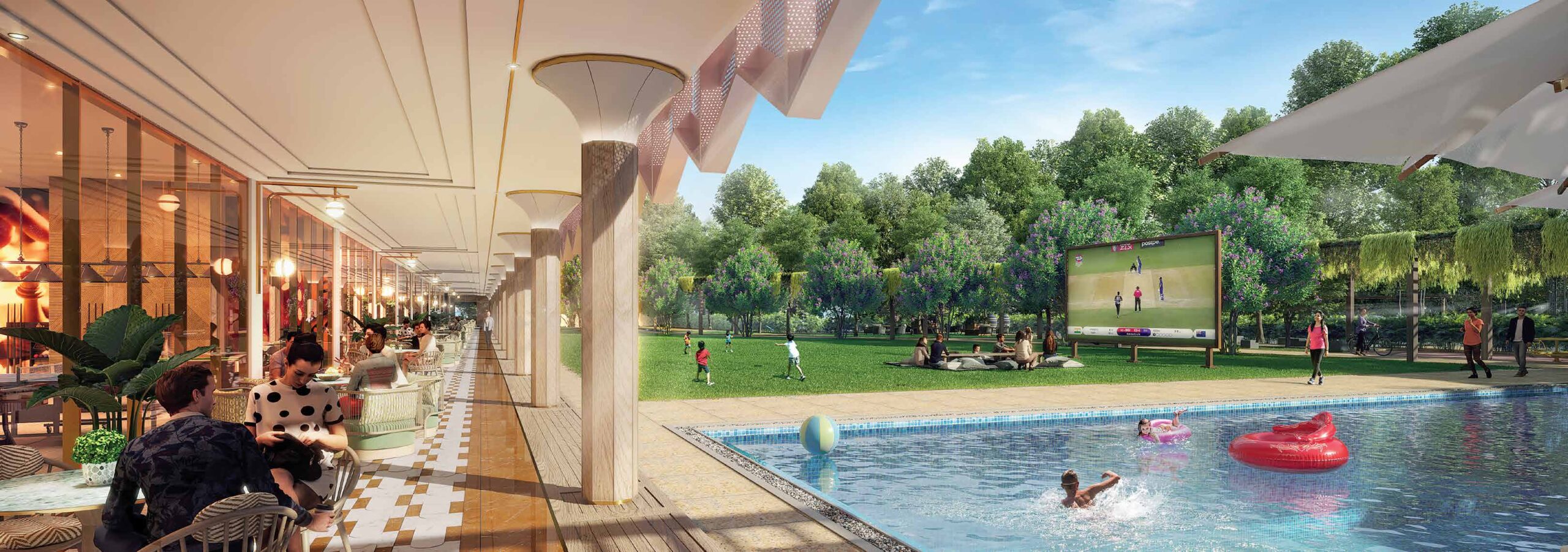 Pool deck with day beds/ loungers